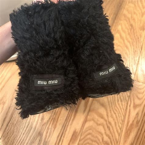 miu miu furry boots|miu mi u boots.